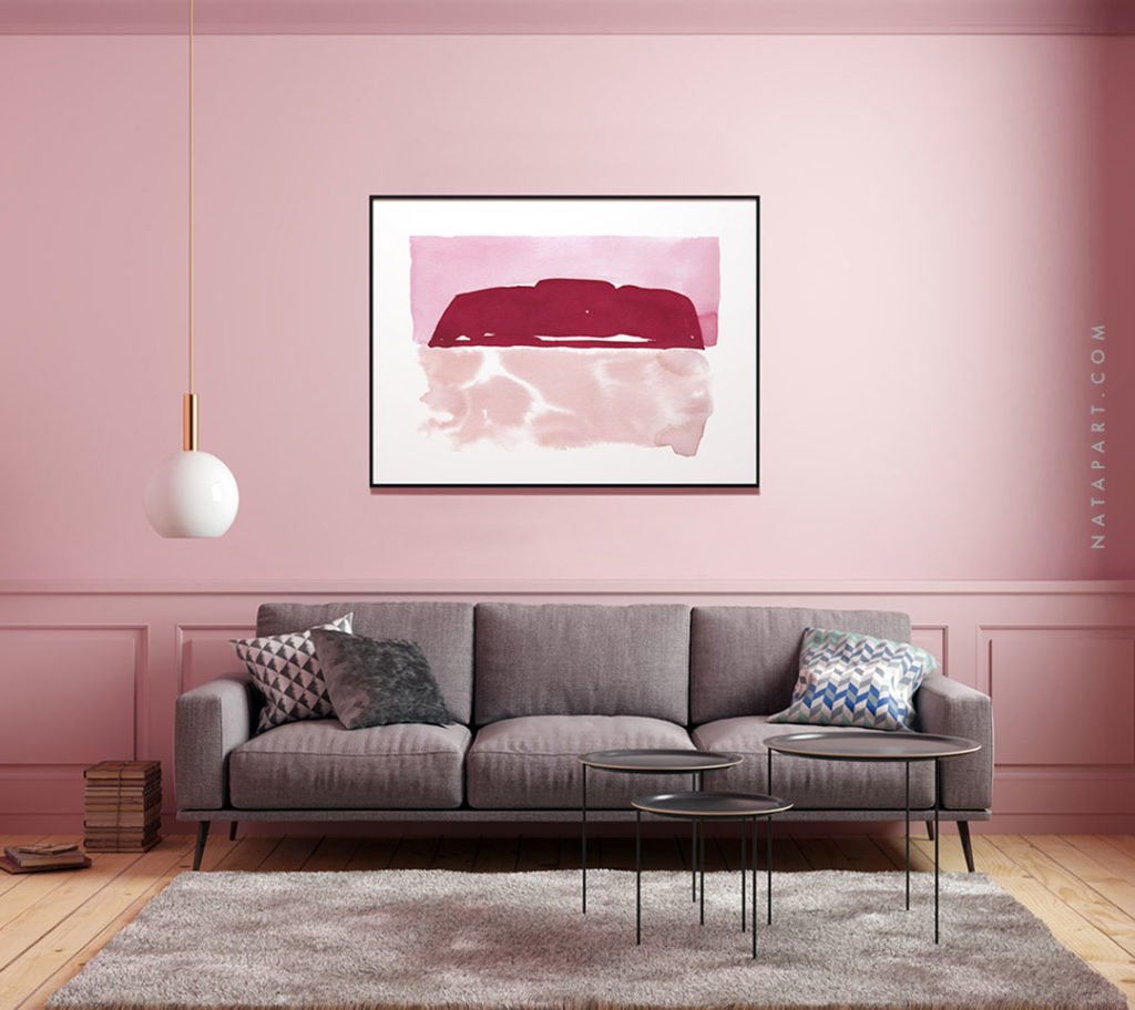 ABSTRACT ULURU PINK SUNSET ART PRINT - Natapart Contemporary ...