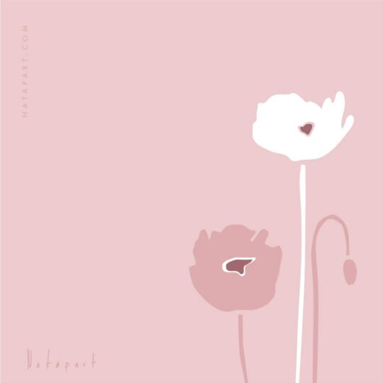 POPPIES FLAT 2 MAUVE D ILLUSTRATION